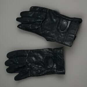 River Road Leather Motorcycle Gloves Women 2XL Black Perforated - Wrist Closure